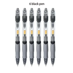 Versatile Retractable Gel Pens Set - Bold Black, Vibrant Red & Classic Blue Inks for Effortless Writing (6 Black pen)