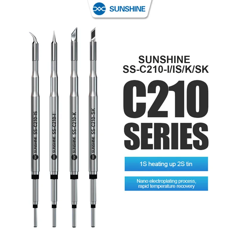 SUNSHINE C210 Integrierte Lötkolbenspitzen, Handy-Reparatur, Heizkern, effiziente Wärmeleitung, Temperaturwiederherstellung