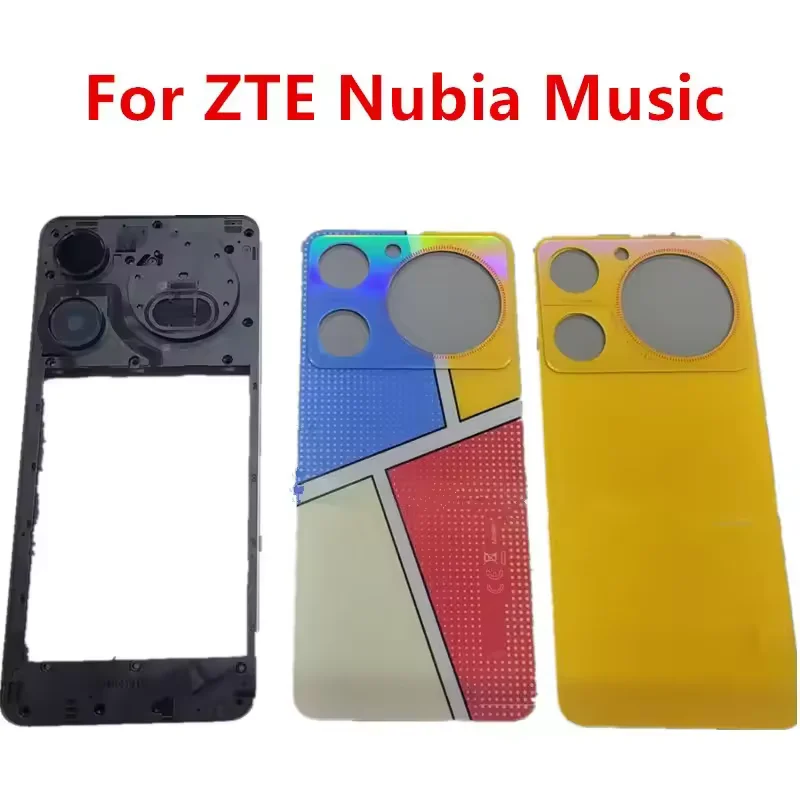 ZTE Nubia 음악 배터리 뒷면 커버 중간 프레임 수리용 후면 하우징 전화 교체