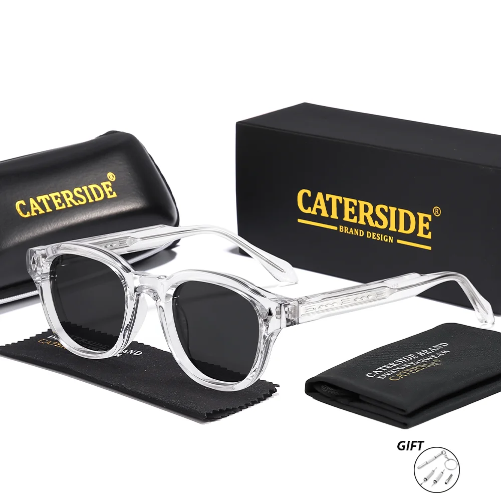CATERSIDE Unisex Outdoor Optische Sonnenbrille Runde Linse Korrektionsbrille Retro Vielseitig Urlaub Ideales Geschenk Brille UV400 – Detail 5
