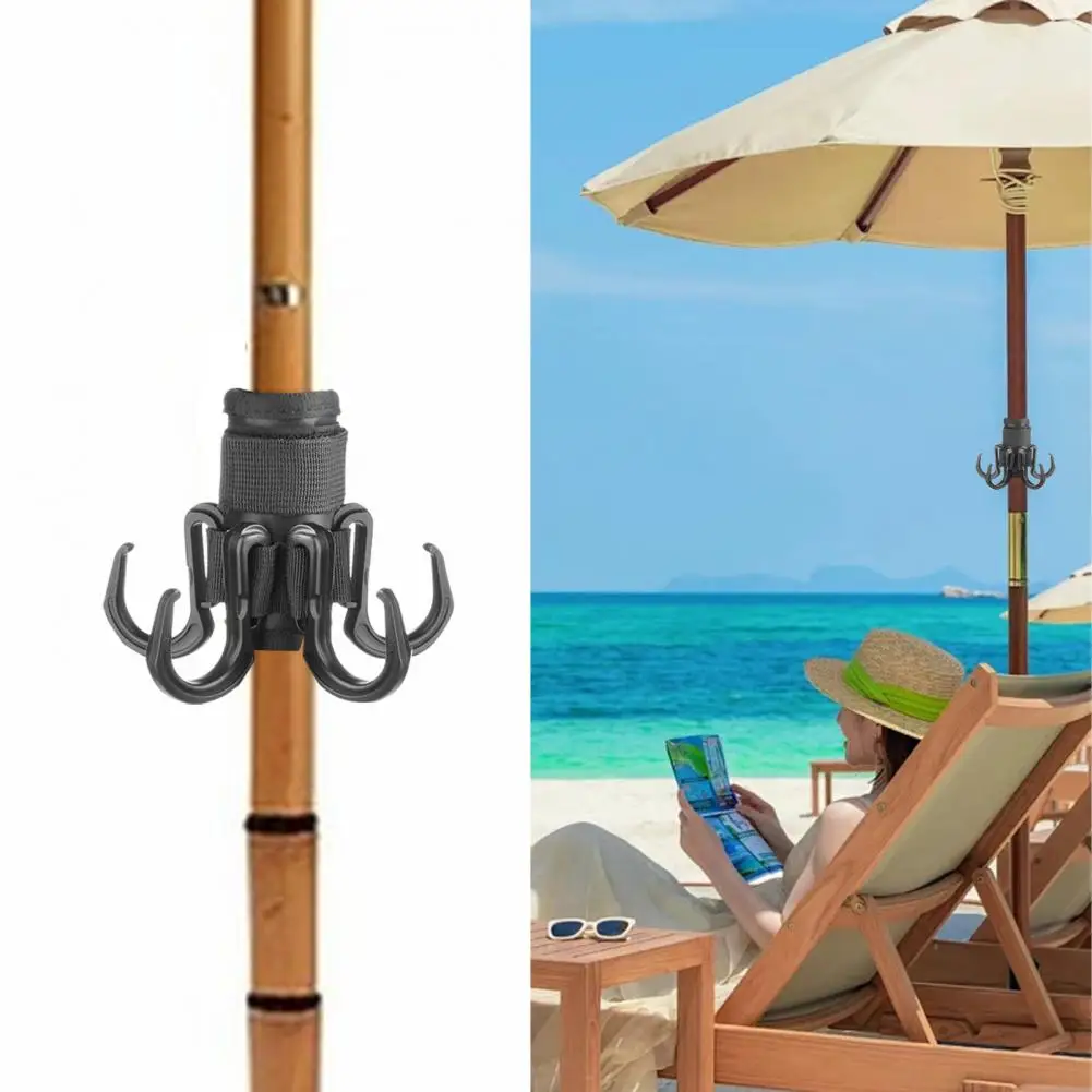 Beach Umbrella Hook Beach Umbrella Hanging Hook Set with 6 Hooks for Towels Camera Sunglasses More for Camping