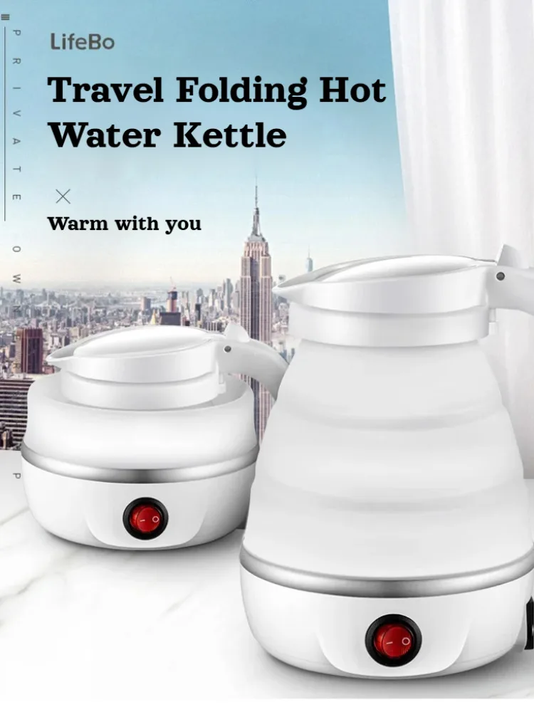 Mini Collapsible Kettle Silicone 304 Stainless Steel Electric Kettle Portable Outdoor Travel Kettle Retractable Electric Kettle 2