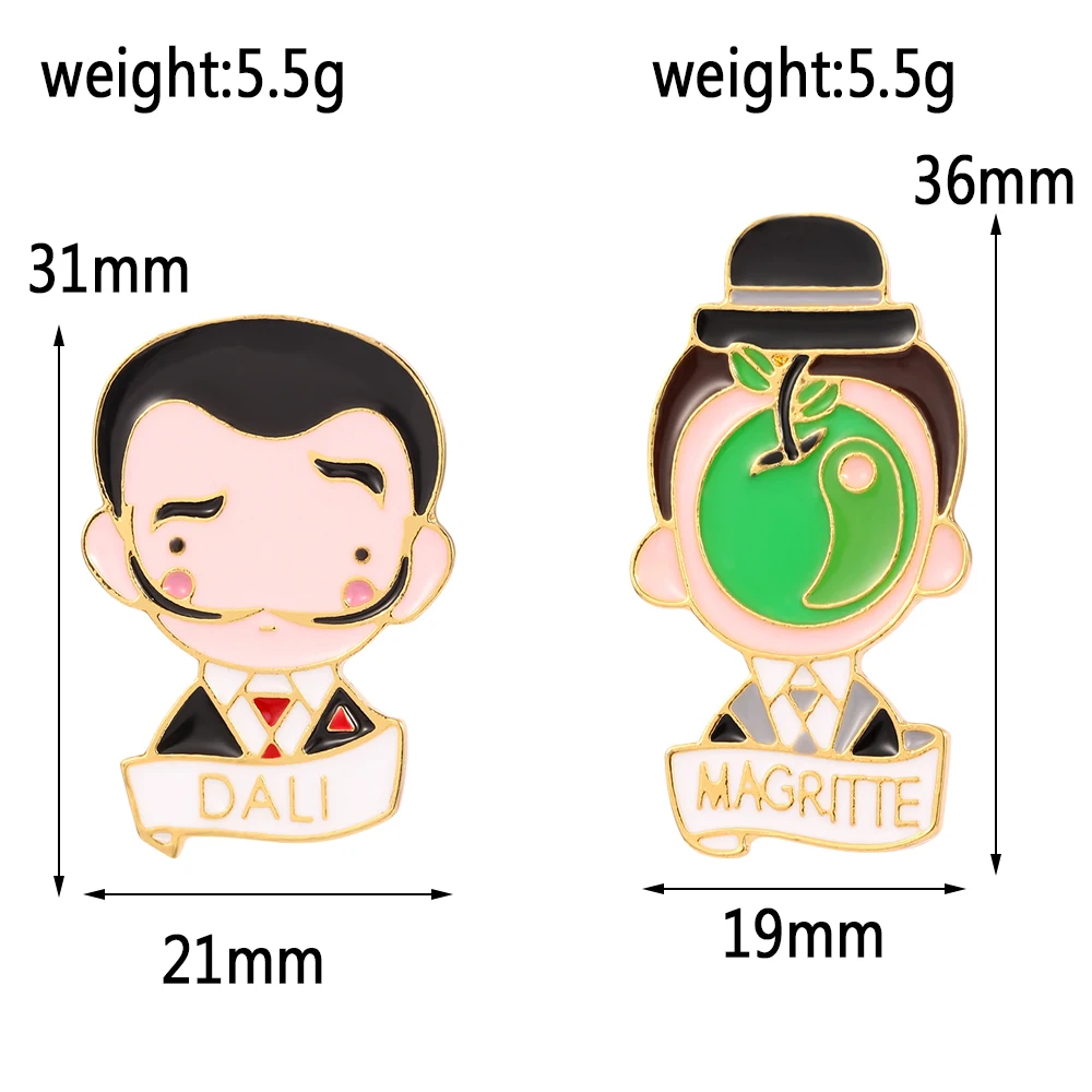 Salvador Dali Magritte Hat Painting Glass Paperweight Magritte