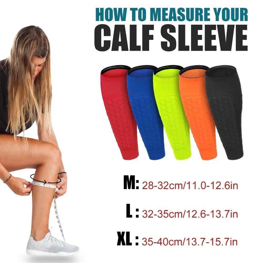 Soccer Shin Guards Shin Pads for Kids Youth Adult Calf Compression Sleeve with Honeycomb Pads Support for Splint Football