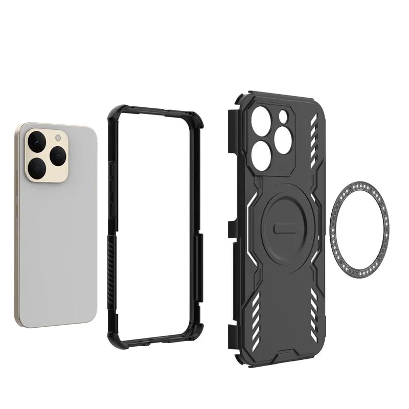 Magnetic Shockproof Armor Phone Case - Anti-Knock Full Back Cover with MagSafe Compatibility