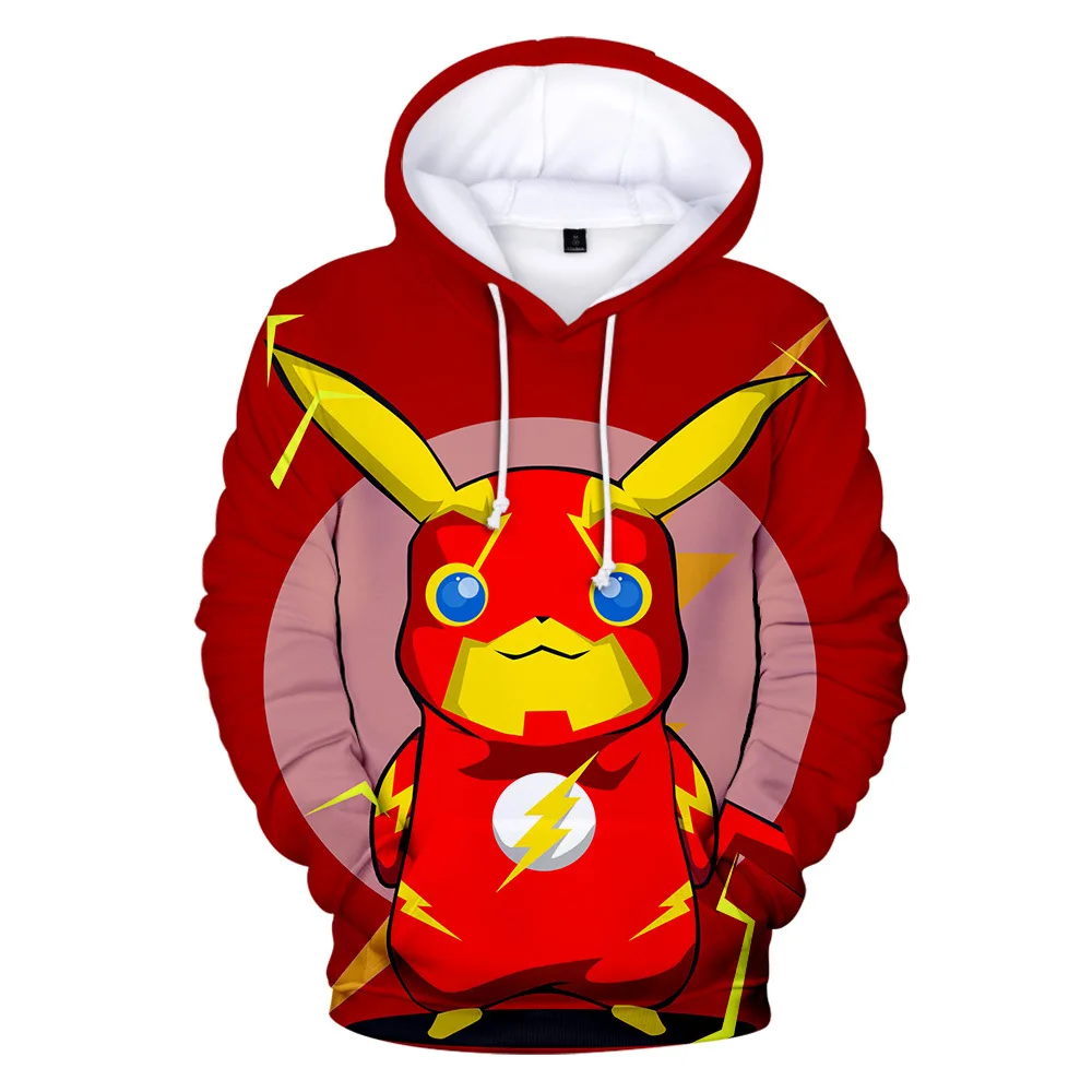 

Pokémon Hooded Sweatshirt New Pikachu Animation Peripheral Street Trend 3D Color Printing Adult and Children's Clothing