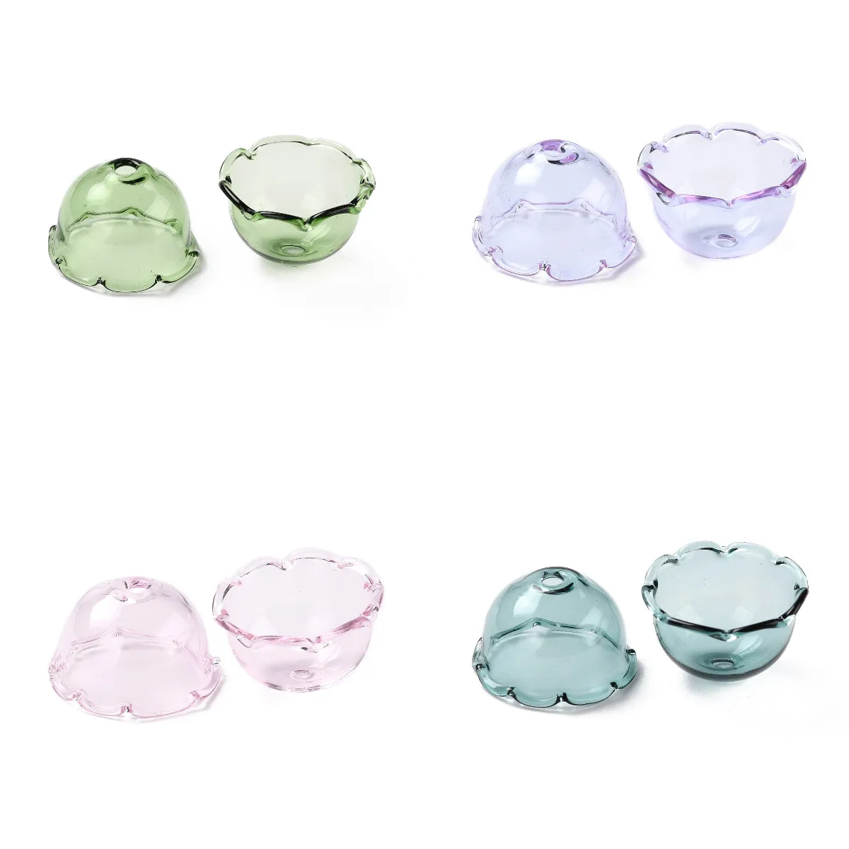 

10pcs Glass Bead Cone Bead Cap Spacer Beads for Wind Chimes Making Flower for Jewelry Making DIY Bracelet Necklace 21x13mm