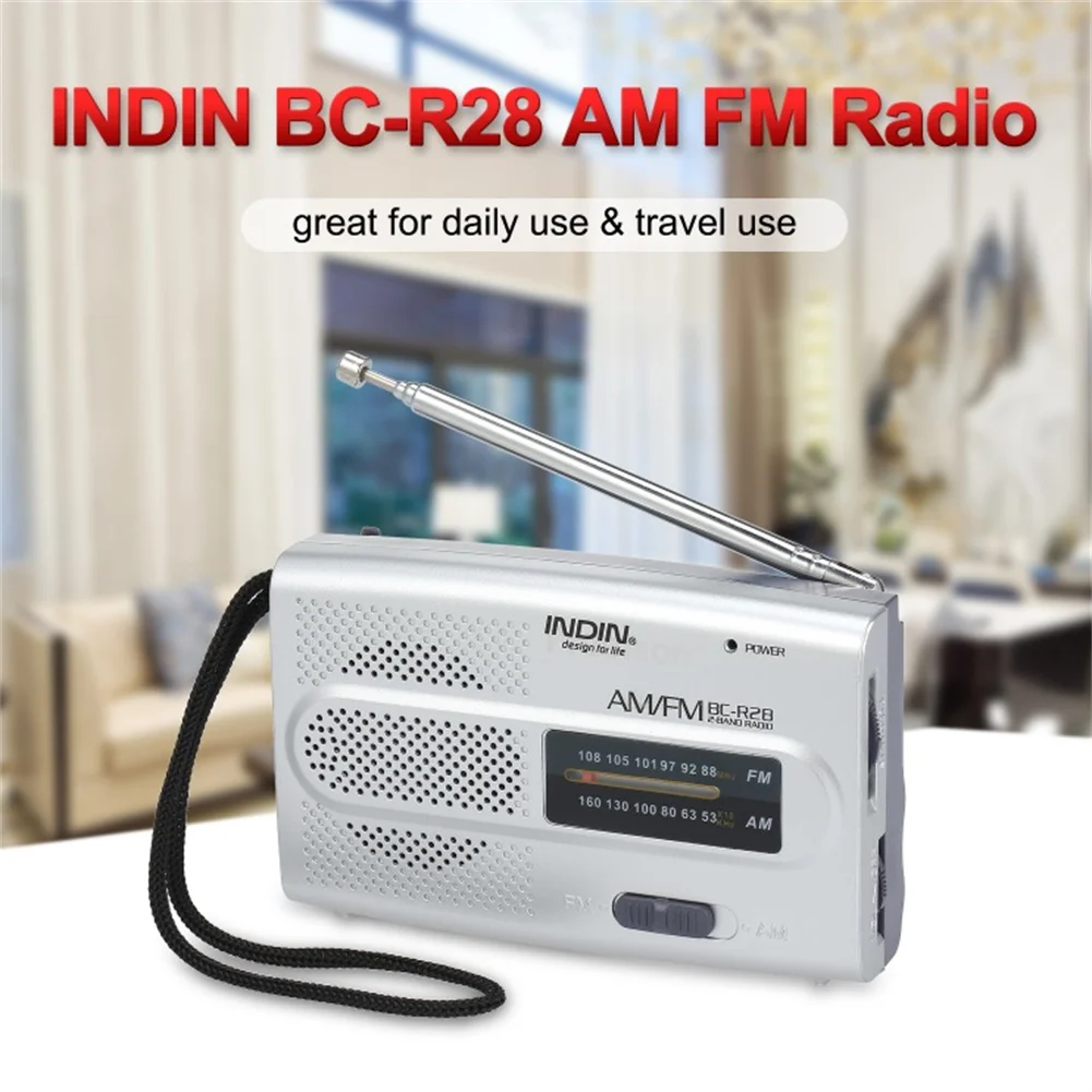 

BC-R28 AM FM Radio Telescopic Antenna Radio Speaker Battery Operated Portable Radio Best Reception For Elder Home Outdoor