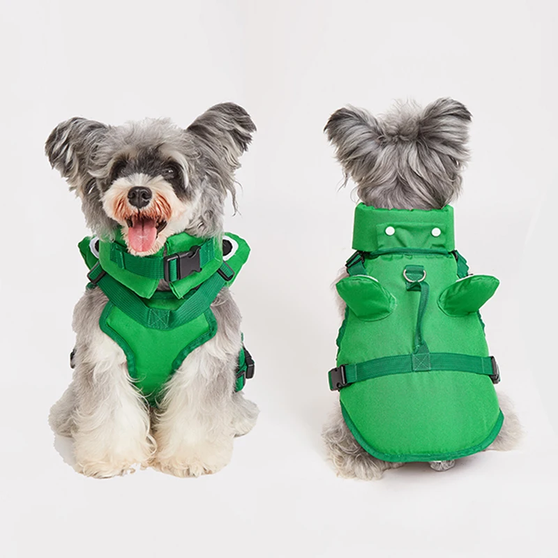 Schwimmweste für Haustiere, Welpen, Brust und Rücken, Frosch, abnehmbarer Hals, starker Auftrieb, kleine mittelgroße Hunde, Schwimmen im Freien, Schwimmwesten – Detail 8