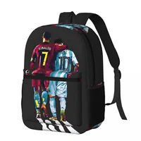 atinfor Soccer Players CR7 And Messi Printing Men Backpack Laptop Student Bookbag School Bag for Teenage Boys 17 inches 1