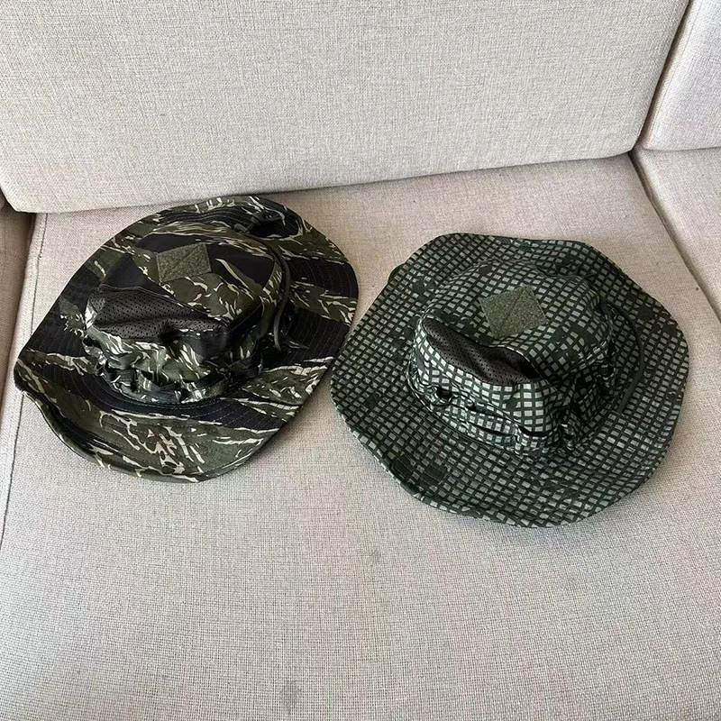 Nighttime Desert Jungle Tiger Spot Outdoor Tactical Benni Hat Breathable Subtropical Hiking Sunshade Round Edge Hat