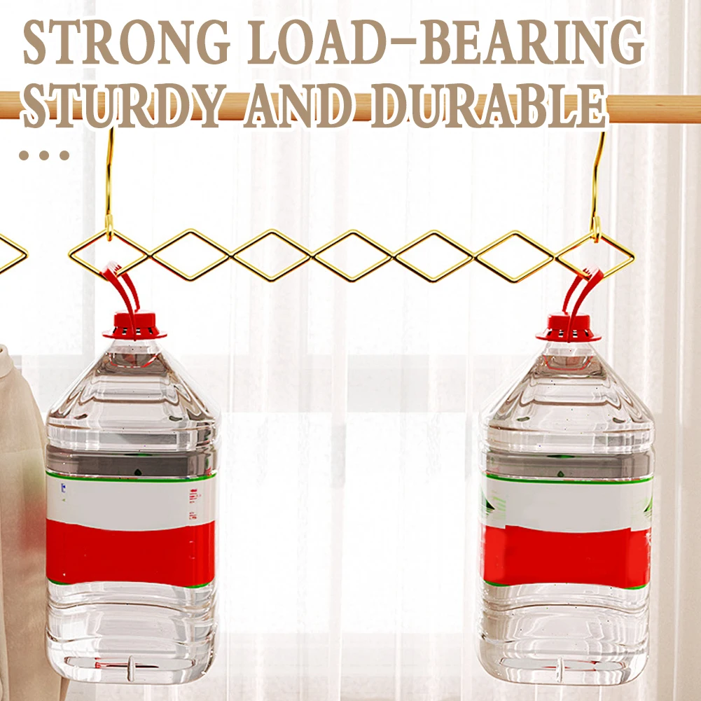 Stainless Steel 7-Hole Support Clothes Hanger Household Saving Space Clothes Rack for Dormitory Hanging Folding Clothes Rack 4