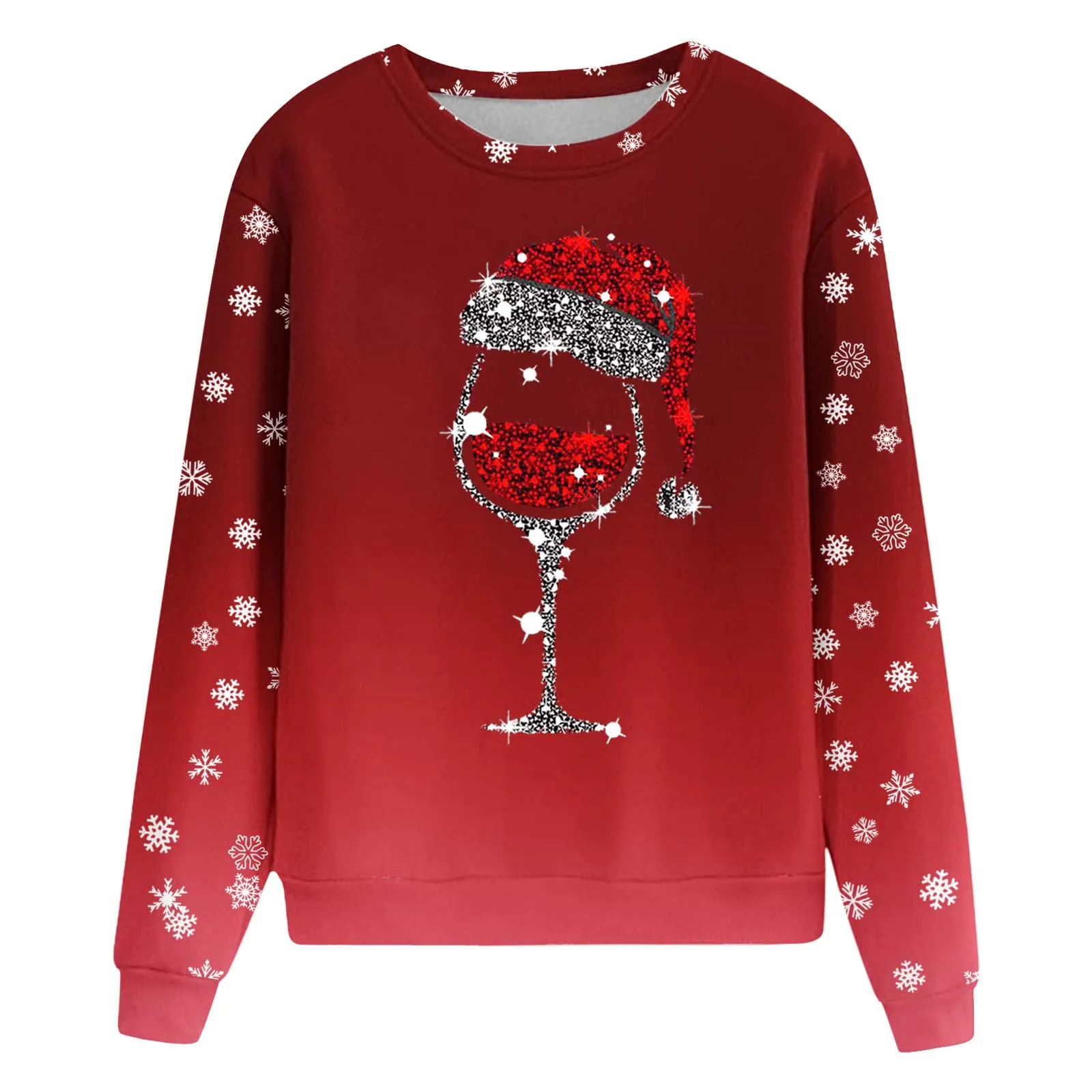 

Fashion Christmas Pullover For Womens Print Tops O Neck Sweatshirt Round Neck Fit Pullover Tops Casual Long Ropa De Mujer Winter