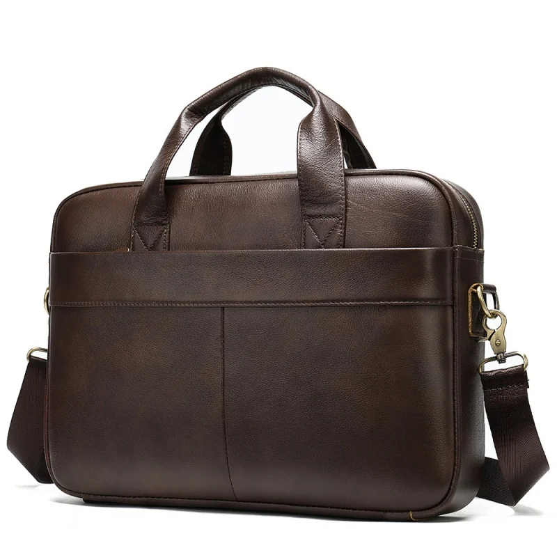 

High Capacity Men's Genuine Leather Briefcases Office Male Shoulder Messenger Bag 15 inch Laptop Bag Business Man Handbags