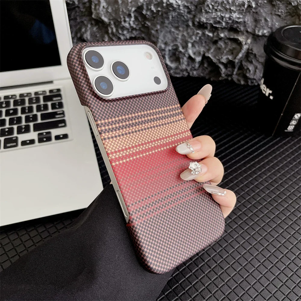 Sleek Carbon Fiber Kevlar Texture Phone Case, Enhanced Protective Cover