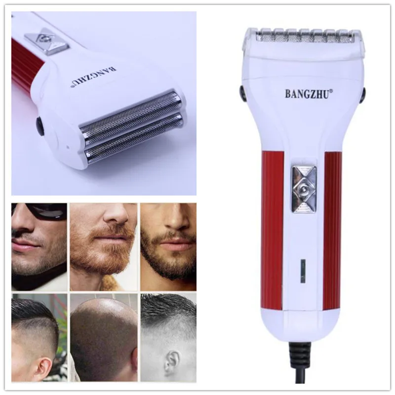 Professional Corded Heavy Beard Shaver Electric Mustache Shaving Machine For Men Plug-In AC Foil Blade Razor Face Haircut Tool