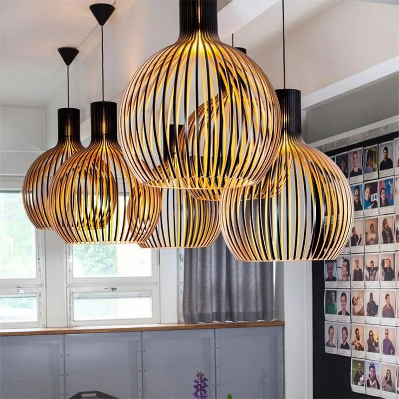 De kamer schoonmaken helling Lee Moderne Kooi Hout Hanglamp Voor Woonkamer Decoratie Zwart Log Kleur  Opknoping Lamp Suspension Verlichtingsarmaturen Keuken Decor| | - AliExpress