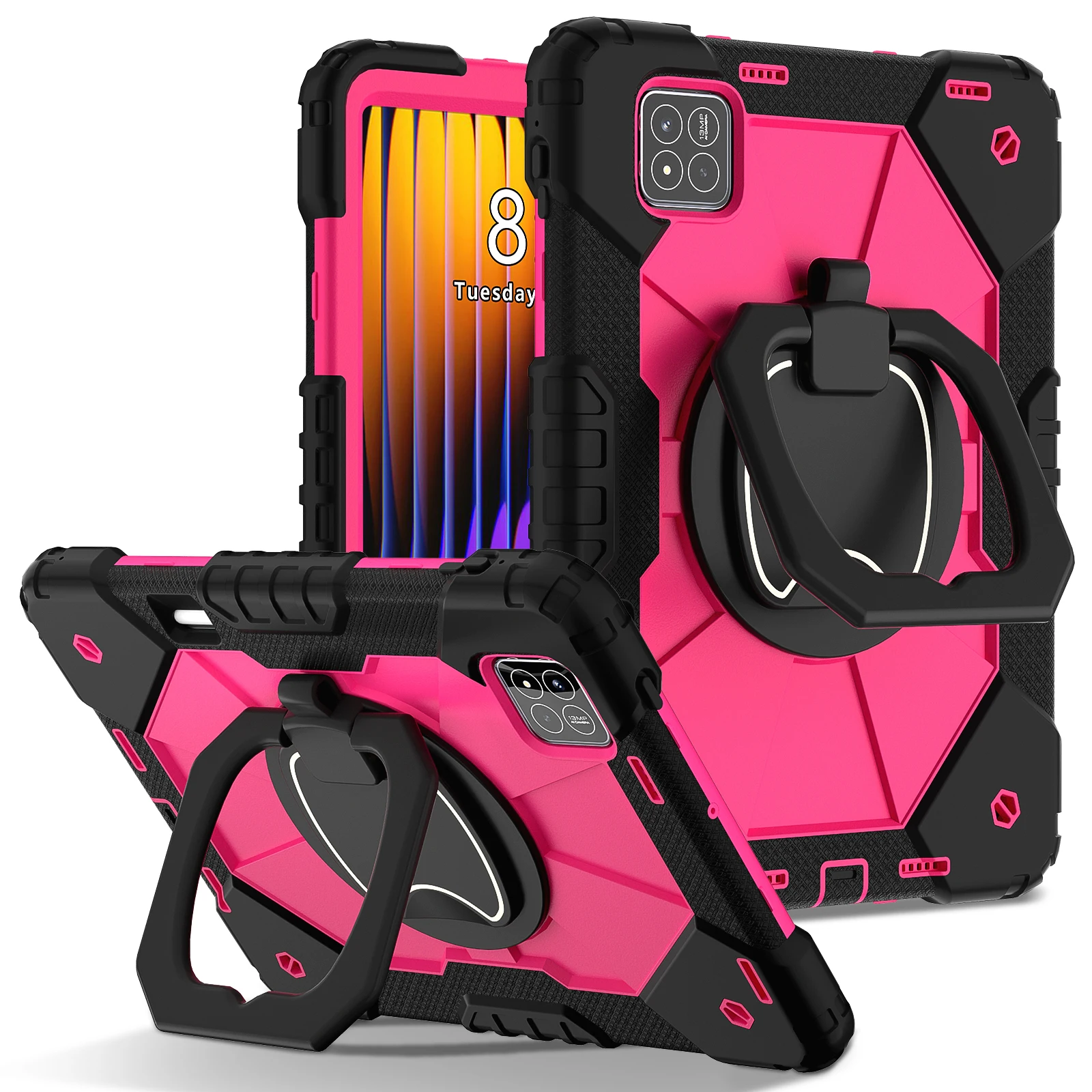 360° Rotatable Tablet Stand Case with Handle and Hard Cover
