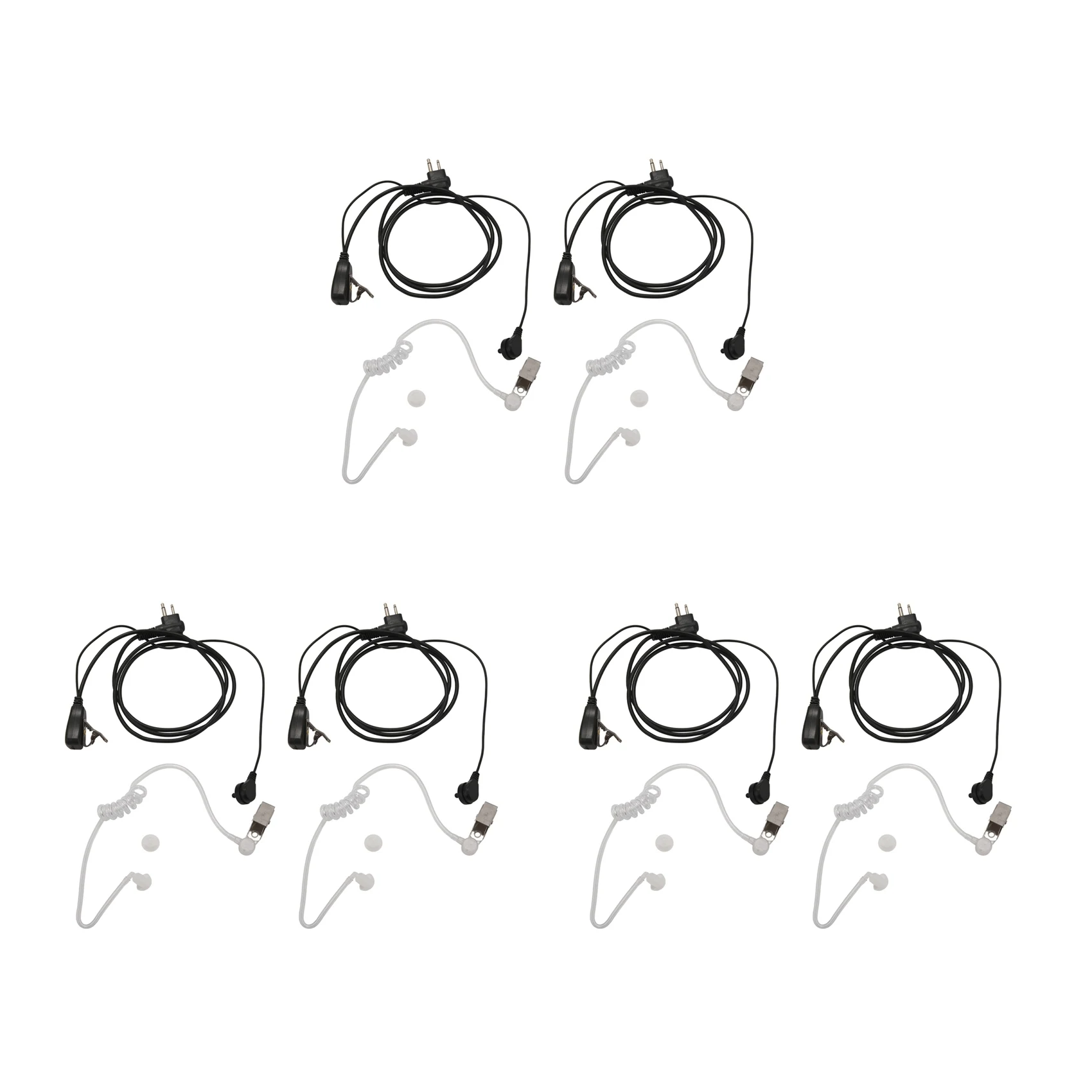 6Pack Fbi Style 2Pin Covert Tubo Acustico Auricolare Ptt Auricolare Per Motorola 2 Vie Radio Gp88S Gp300 Gp68 Gp2000 Gp88