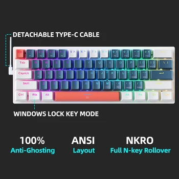 Teclado Mecánico Machenike K500-B61 60% RGB Gaming