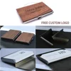 Free Laser Engraving Logo Black Walnut Solid Wood Business Card Box Customized Wooden Clip Personalized Cardcase Activities Gift 5