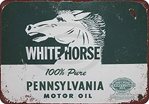 

White Horse Pennsylvania Motor Oil Decor Sign Tin Sign