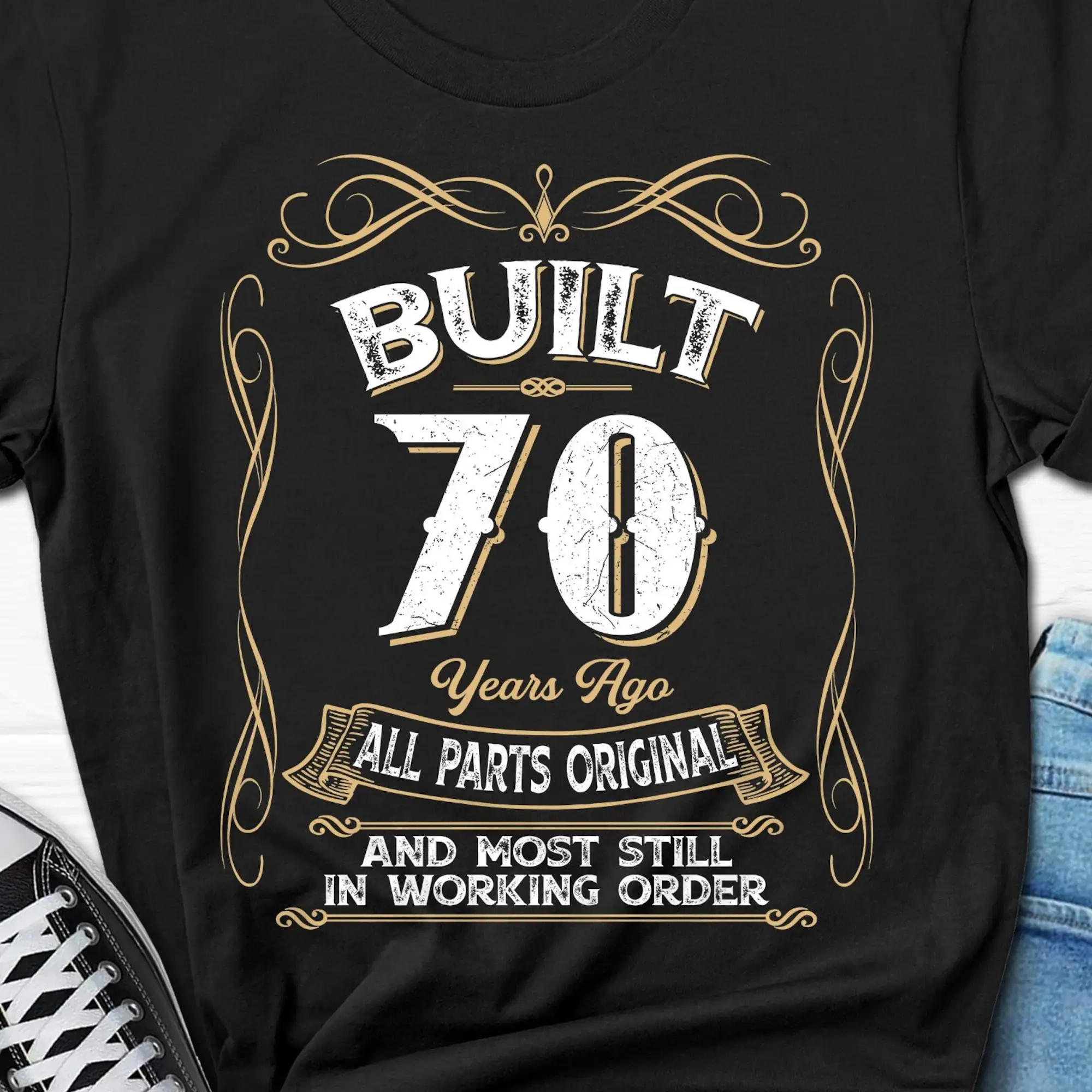 Costruito 70 Anni Fa Tutte Le Parti Maglietta Originale Vintage 1954 Per Nonno 70Th Birthday Men'S Retro Him