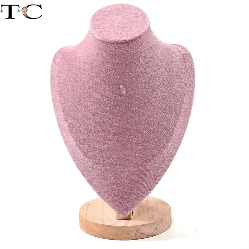 Solid Wood Pink Portrait Model Pendant Display Rack Necklace Rack Jewelry Set Storage Rack Jewelry Jewelry Rack