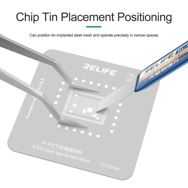 Precision Tweezers RELIFE ST-20 Chip Positioning Tweezers High Precision Flying Line Super Hard Tweezer for Soldering and IC Chip Micro-repair precision tweezers soldering tweezers phone repair tweezers tweezer tool