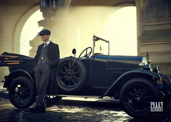 Tommy Shelby & Vintage Car Poster – Peaky Blinders Retro Style Gang Leader Art 7