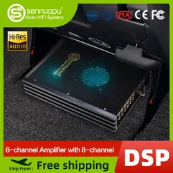 Sennuopu 6 Channel 110 Watts Amplifier 8 Multichannel Digital Sound Processors Plug and Play Installatin Audio System X680