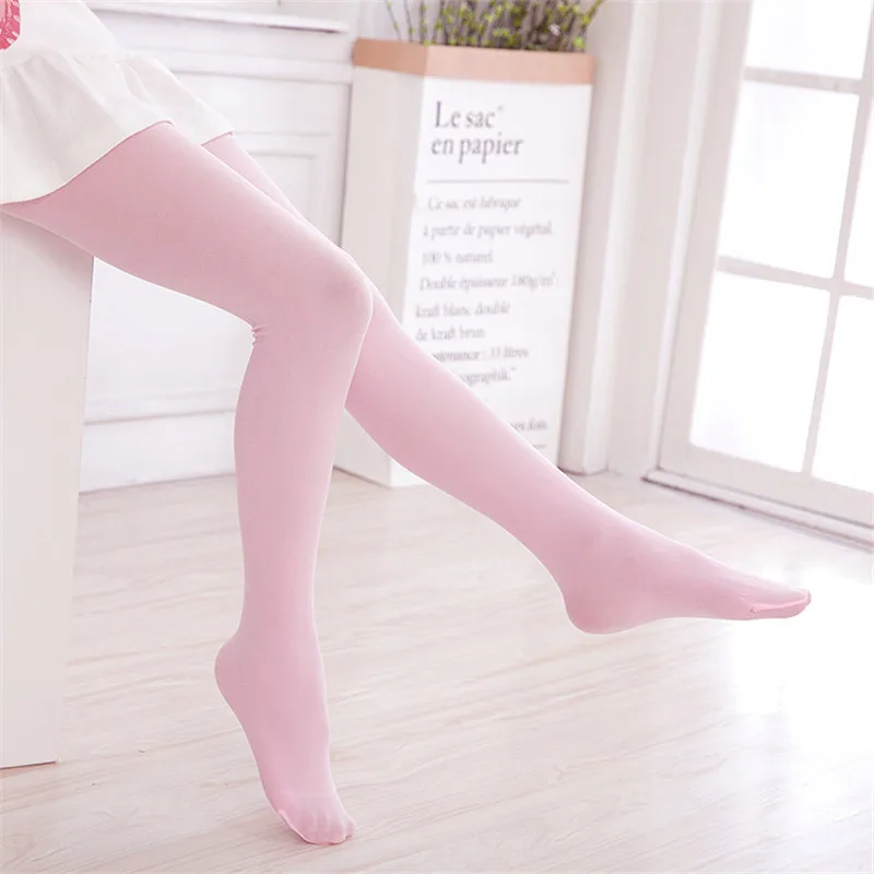 Girls Ballet Dance Pantyhose Baby Children Thin Fashion Tights Solid Black White Stockings For 0-15 Years Kids Student Pantyhose