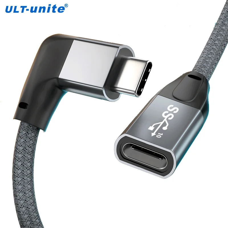 

90 градусов USB 3.2 удлинительный кабель правый угол тип C мужской женский адаптер USB C зарядка передача данных удлинитель шнур для камеры