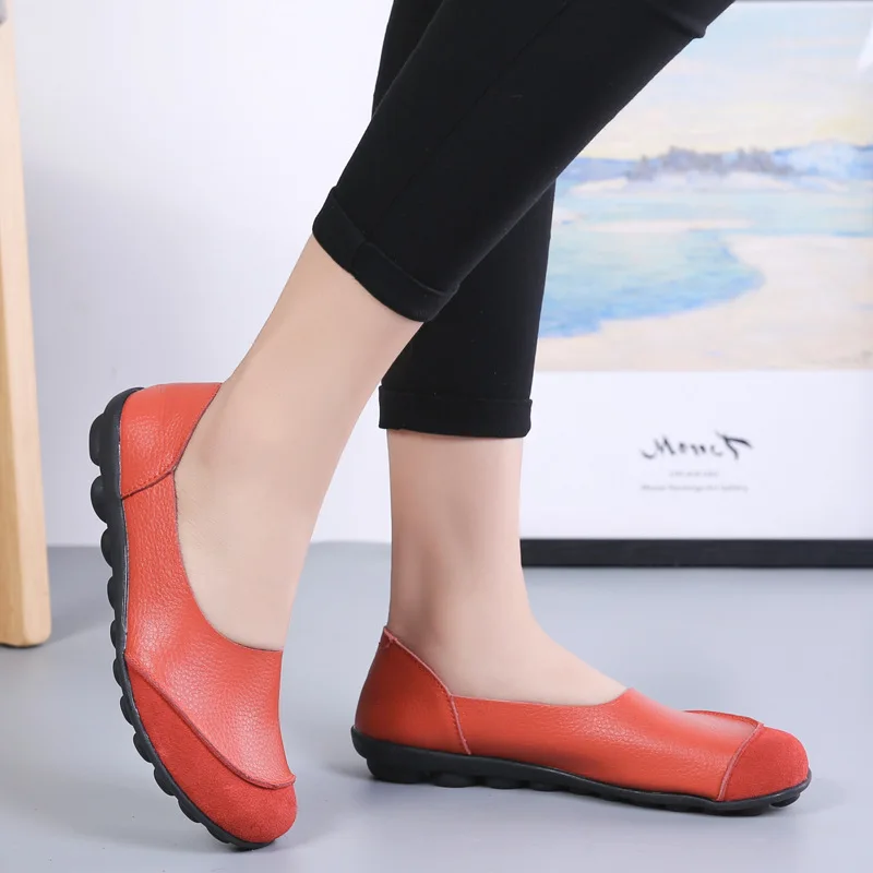 New 2024 Casual Breathable Genuine Leather Cow Suede Flats Doudou Shoes For Women Chaussure Femme Ladies Trainers Zapatos Mujer