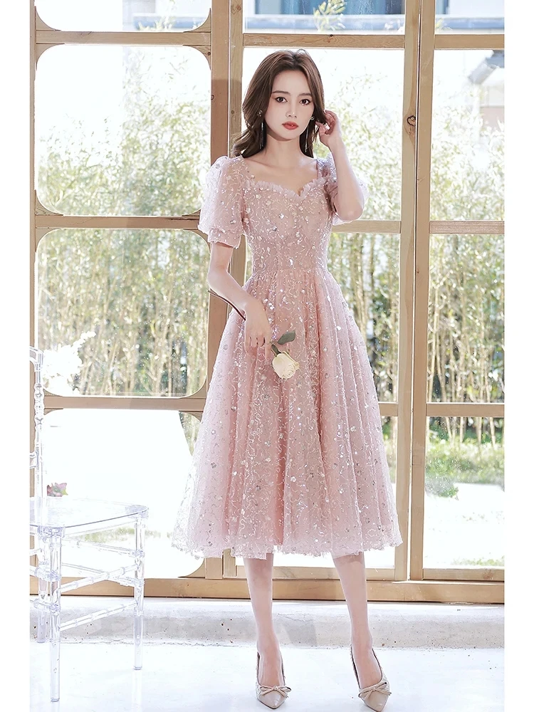 Pink Lace Dress Short Katalina Pink and White Lace Mini Dress - US 6