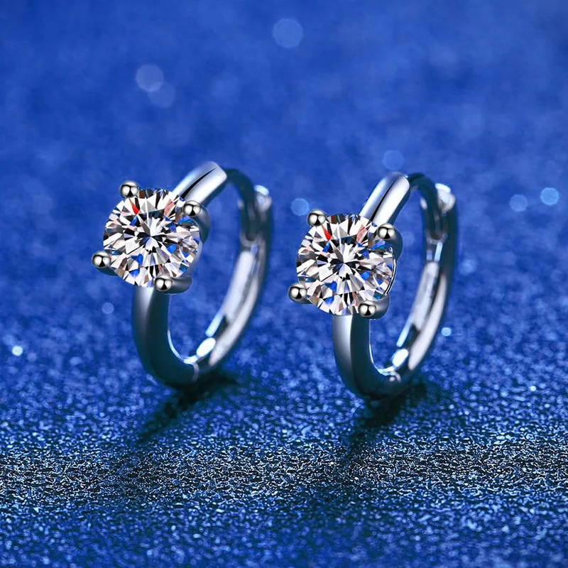

Classic S925 Sterling Silver 1CT Mosanite Simple Stud earrings D color Romantic Exquisite Jewelry jewelry giftClassic S925 Sterl