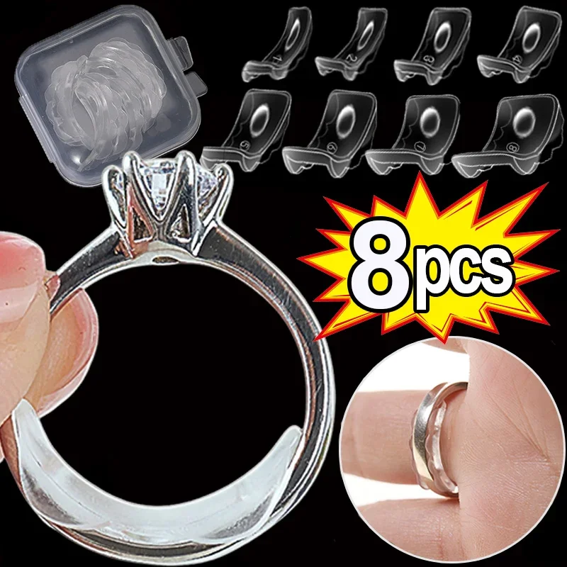 Transparent Ring Size Adjustment Resizer Women Finger Loose Ring Size Reduce Invisible Sticker Clear DIY Sewing Jewelry Tool Set tonvic and clear plastic ring holder ring display card sheet jewelry organizer stands display tool