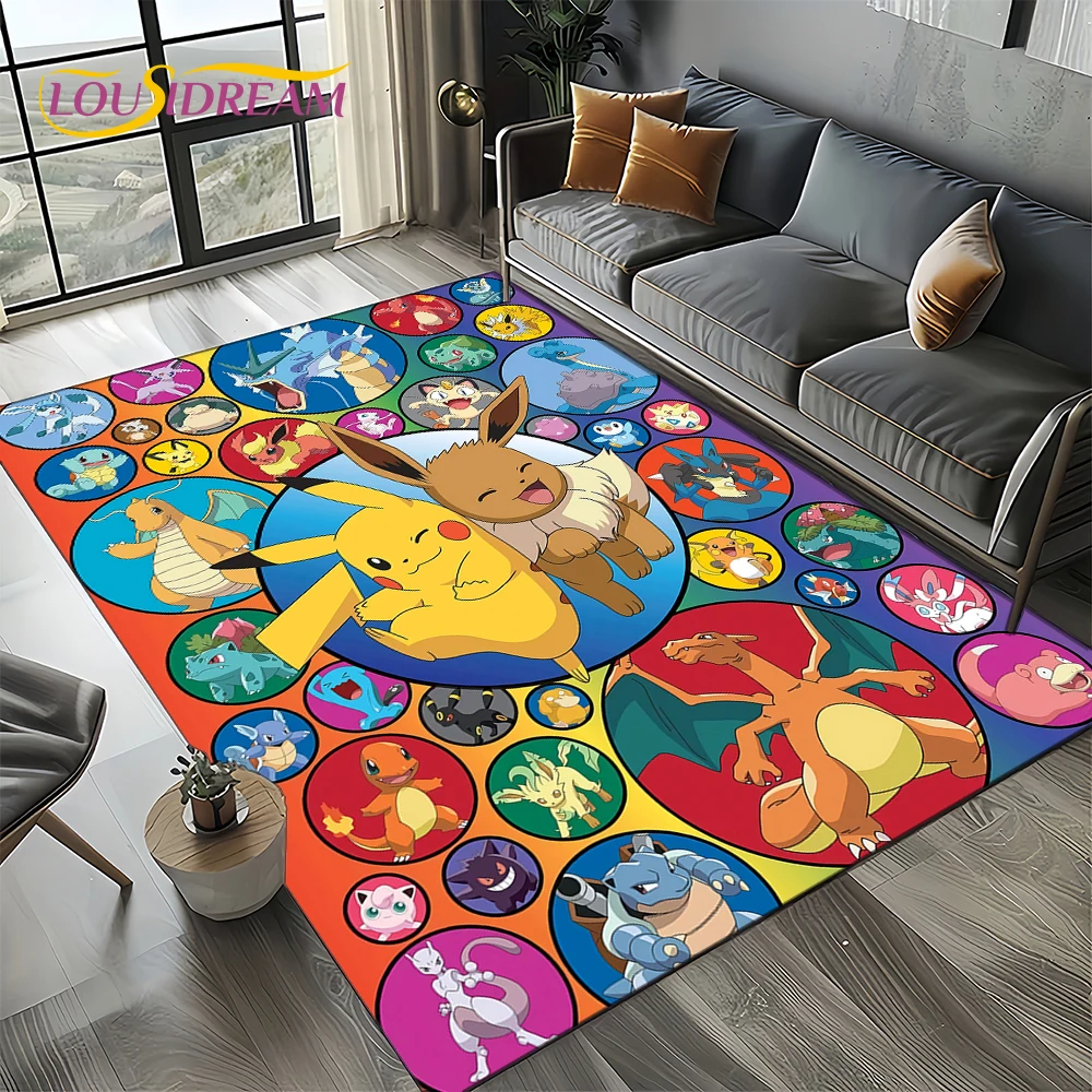 Kids Carpet 27 Style Cartoon Pokemon Cute Pikachu 3D for Bedroom Living Room Home Sofa Decoration Floor Mat Gift