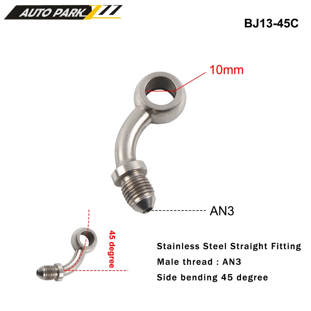 Brake Oil Connector Racing Brake Hose Lines AN3 Motorcycle Motor Bike Hydraulic Brake Oil Hose Line Fitting stainless Steel 10mm hole