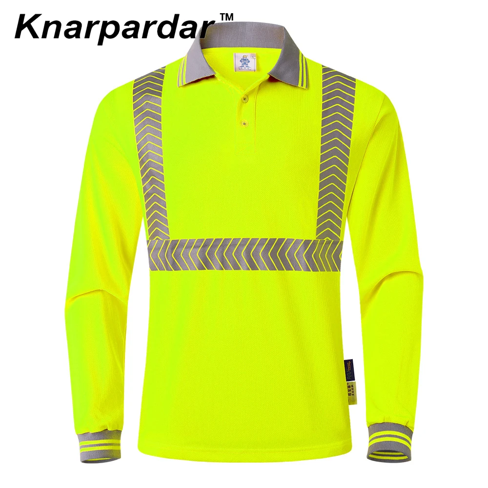 S-4XL 여름용 고시인성 노란색 주황색 안전 폴로 셔츠, 건설, 광산, 공항에 적합한 고시인성 작업 셔츠
