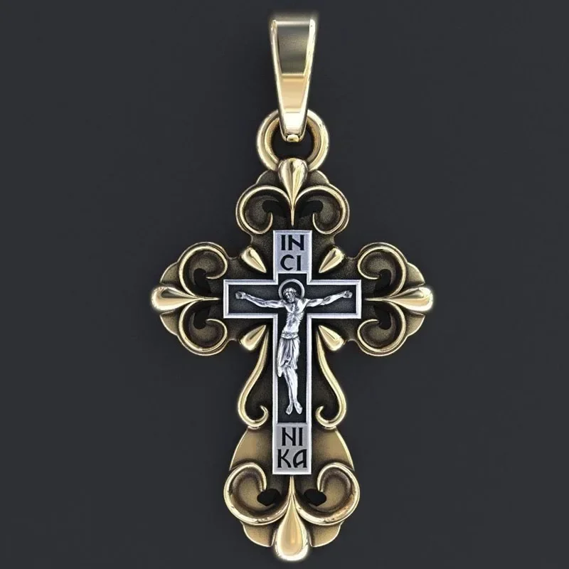 3g 3D Cross With A Crucifix In Jesus Gold Pendant  Customized 925 Solid Sterling Silver Pendant cross jesus short sleeve suit summer men tracksuits 3d printing crew neck tiger tshirt sets fashion holiday clothes oversized