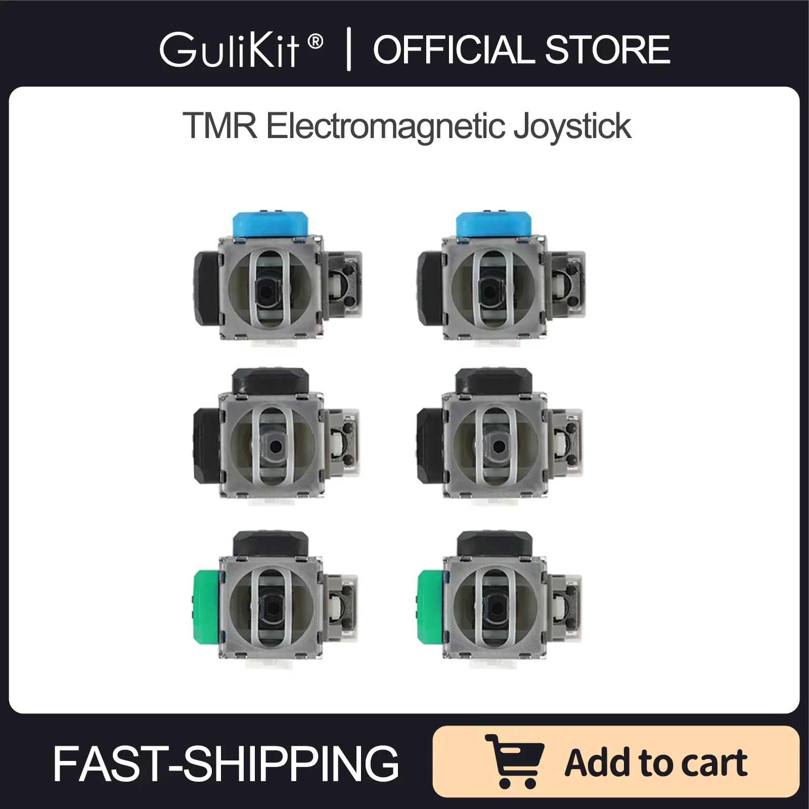 10 Pairs GuliKit TMR Joystick with Stick Caps for PS4 PS5/PS5 Edge