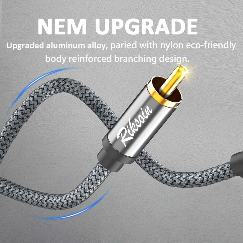Premium USB-C to 2RCA Audio Adapter with Gold-Plated Connectors for Enhanced Sound Quality