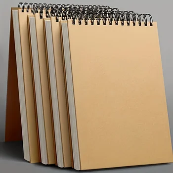 1 quaderno da disegno vintage in pelle con spirale, 20 fogli di carta per acquerello senza acidi, quaderno artistico per adulti e principianti A
