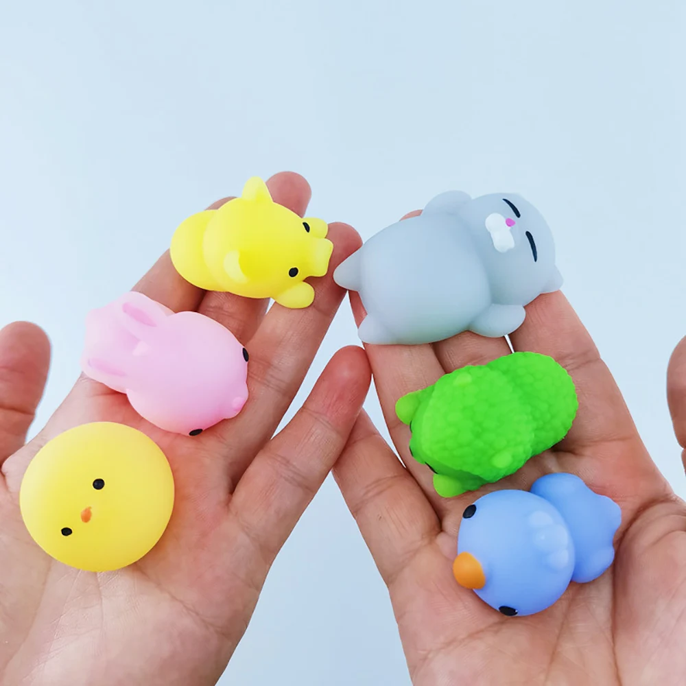 Silicone Soft Glue Stress Relief Toys Cute Animal Finger Pinching Joy Pressing Release Decompression Toy Party Gifts 10PCS