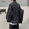 Denim Jackets Men Hole Raw Edge Streetwear Autumn All-match Long Sleeve Korean Commuting Style Youthful Teenagers Outwear Daily 1
