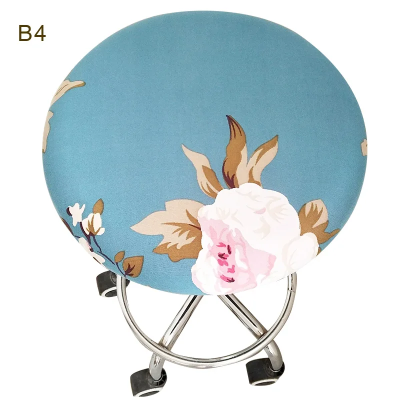 Elastic Floral Printed Round Chair Cover