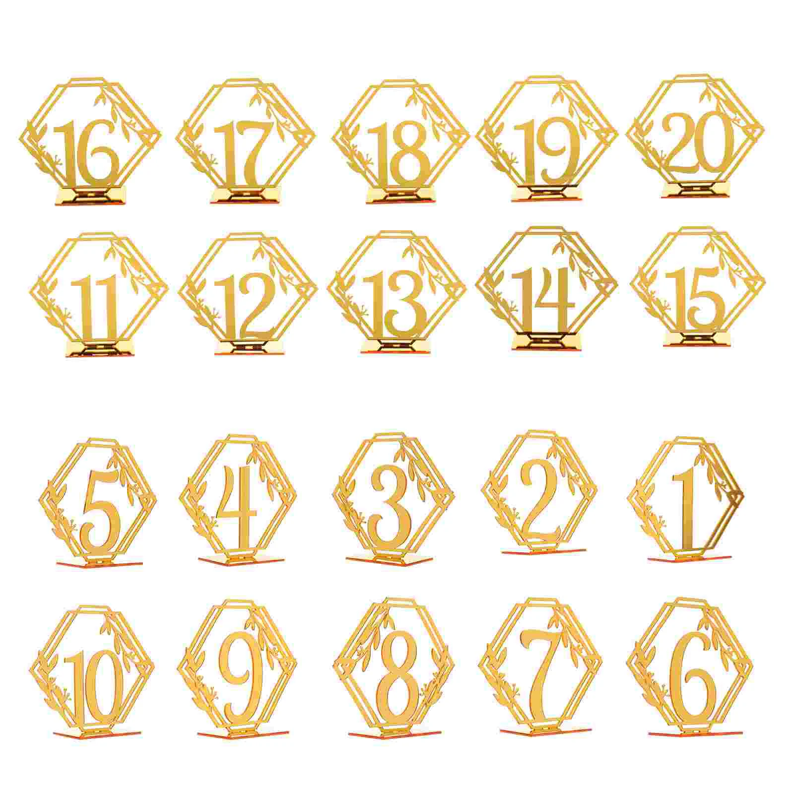 

20 Pcs Table Card Emblems Number Wedding Signs Numbers Reusable Seats Reception Reserved Supplies Acrylic Banquet