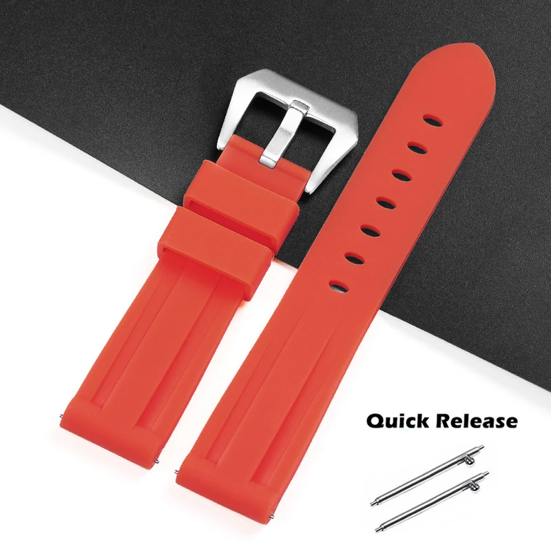 Versatile Quick Release Silicone Wristband - Sporty Style Strap (20-26mm)