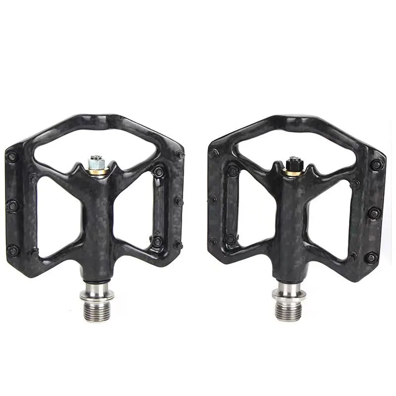 

MTB Road Bike Carbon Fiber Pedal Ultralight 3 Seald Cartridge Bearing Pedal Anti-slip Quick Release Titanium Axle Bike Parts